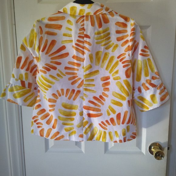 Chico's Printed Crop Women Blazer Size M - Picture 5 of 8